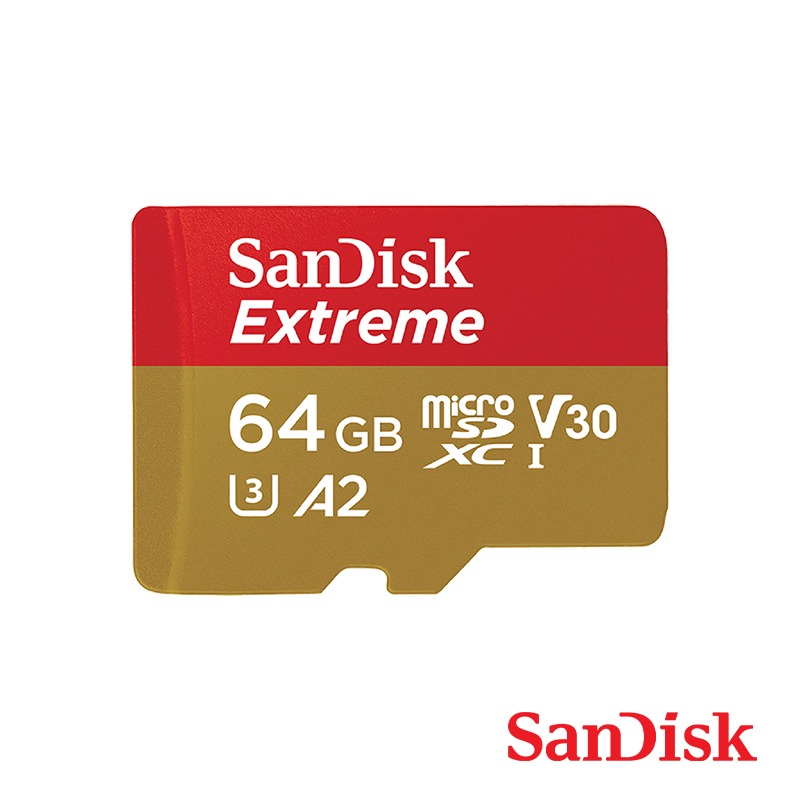 【彈藥庫】SanDisk Extreme microSD C10 U3 A2 V30 紅金卡 64G 記憶卡-細節圖2