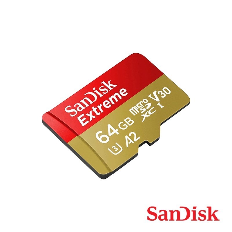 【彈藥庫】SanDisk Extreme microSD C10 U3 A2 V30 紅金卡 64G 記憶卡-細節圖3