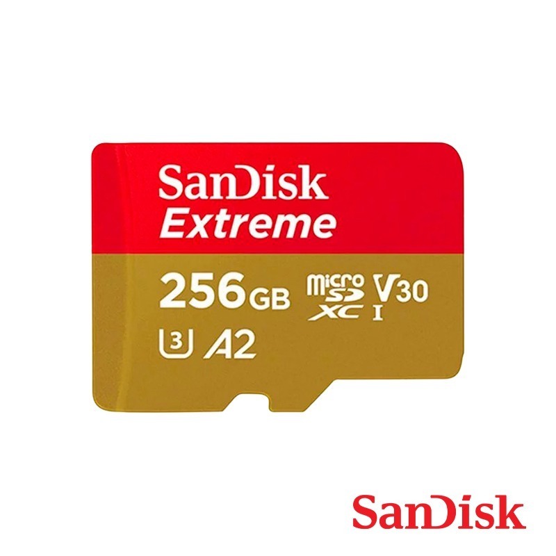 【彈藥庫】SanDisk Extreme microSD C10 U3 A2 V30 紅金卡 256G 記憶卡-細節圖2