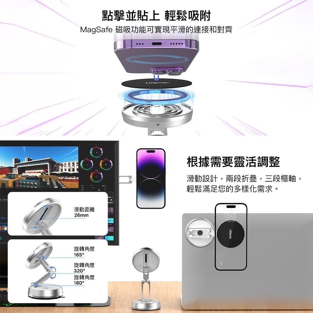 【彈藥庫】Ulanzi TB13 Magsafe 吸盤折疊支架 #Ulanzi-T051GBS1-細節圖6