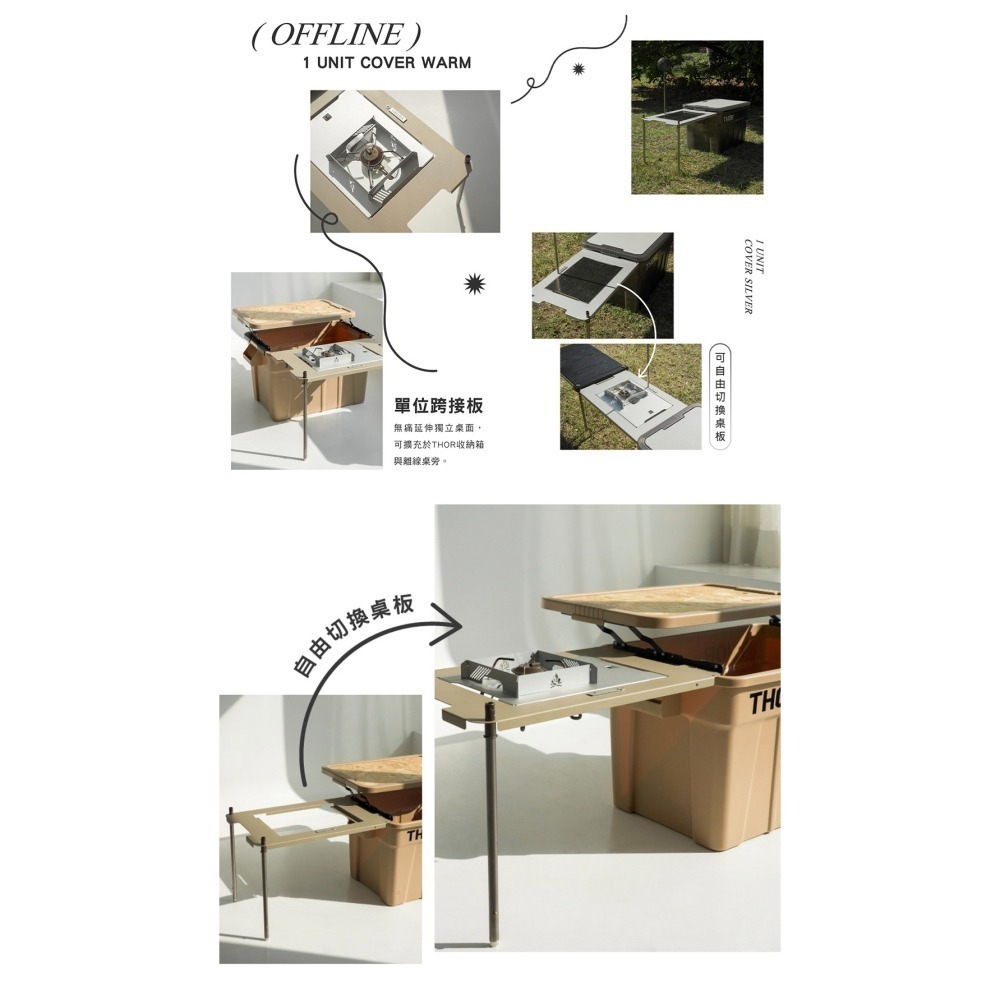 【彈藥庫】OFFLINE 離線桌-1單位跨接鐵板(黑/沙/銀) #OFL-OFTE1U-C-細節圖7