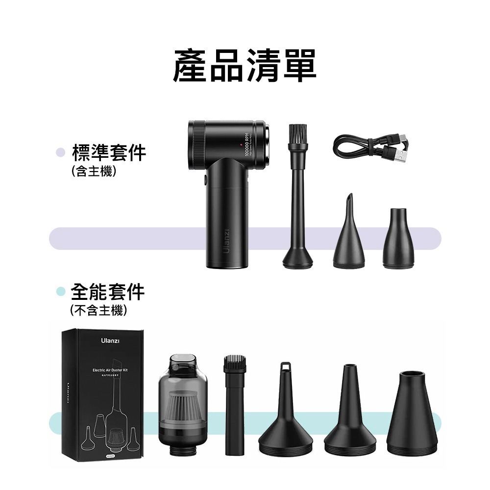 【彈藥庫】Ulanzi BS380FB 高速電動氣吹-黑色 全能套件組(不含主機) #Ulanzi-C073GBR1-細節圖11