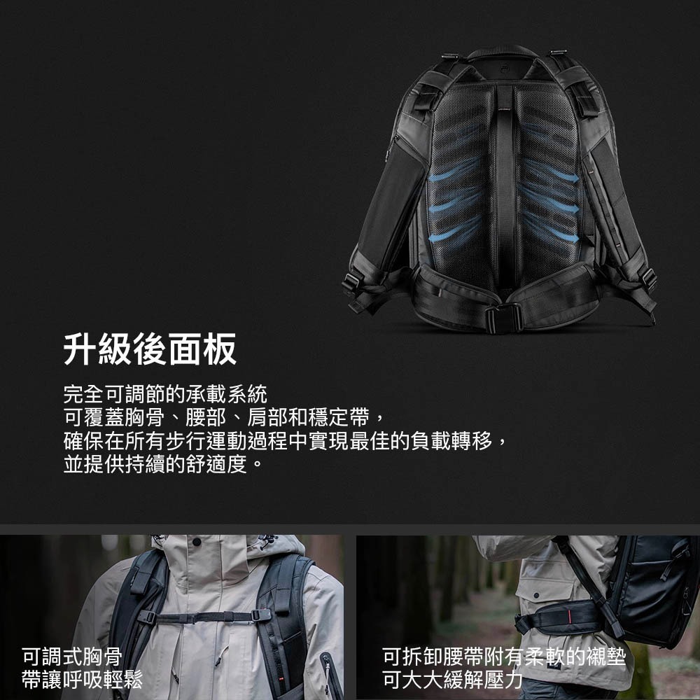 【彈藥庫】PGYTECH OneMo 2 雙肩攝影包 35L（深空黑）#P-CB-112-細節圖5