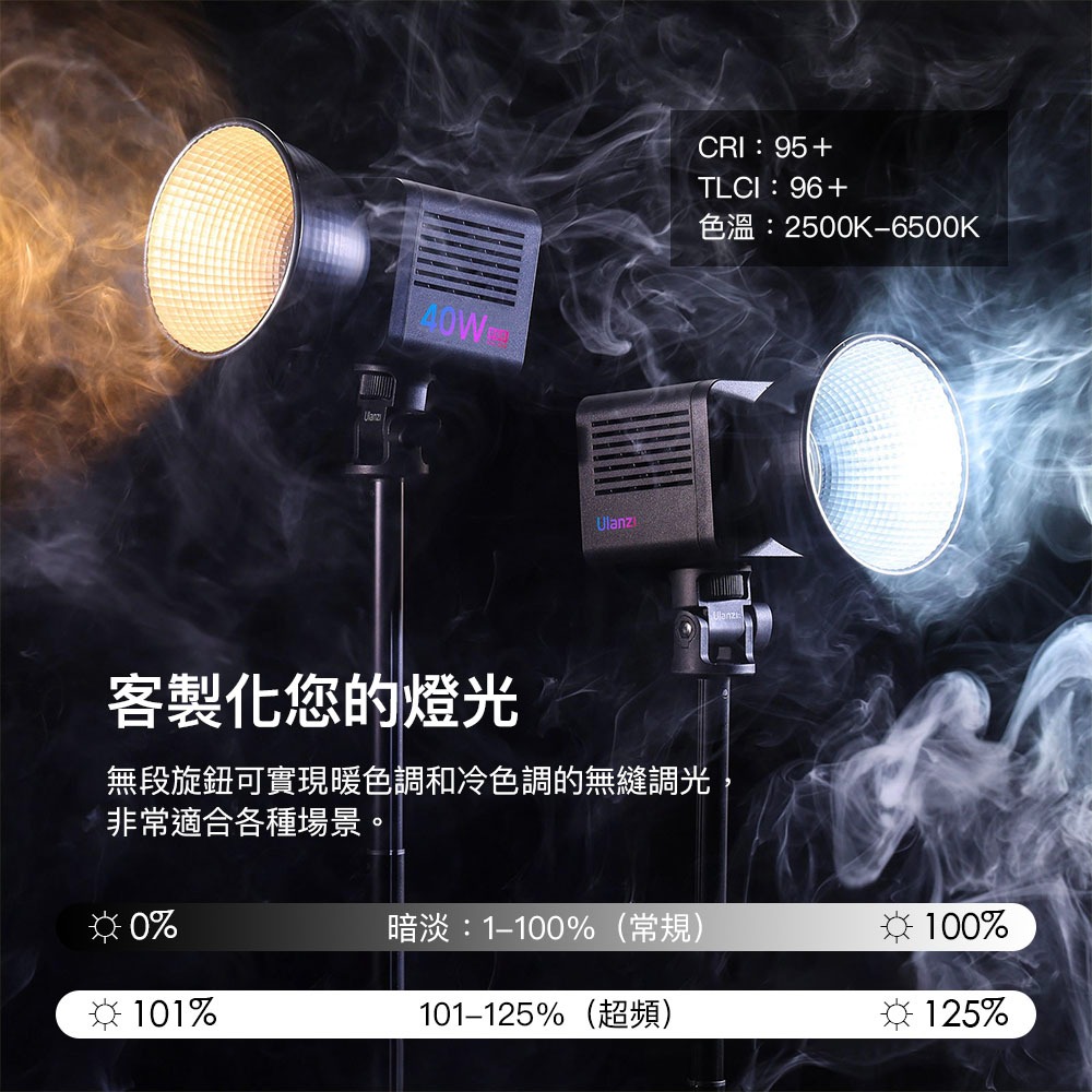 【彈藥庫】Ulanzi 40W RGB 內置電池COB燈 #Ulanzi-L024-細節圖7