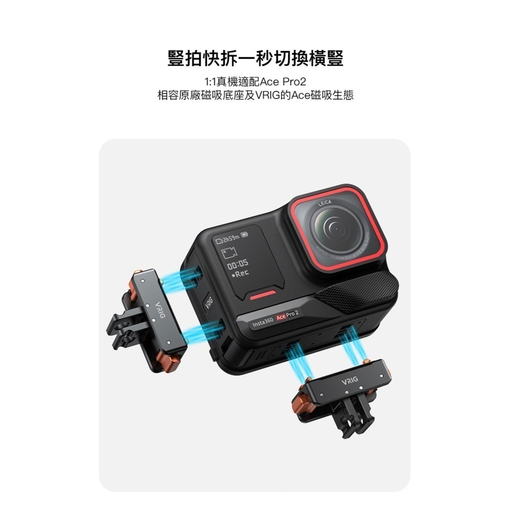 【彈藥庫】VRIG Insta360 Ace Pro 2 橫豎拍快拆電池蓋 #A0151-細節圖4