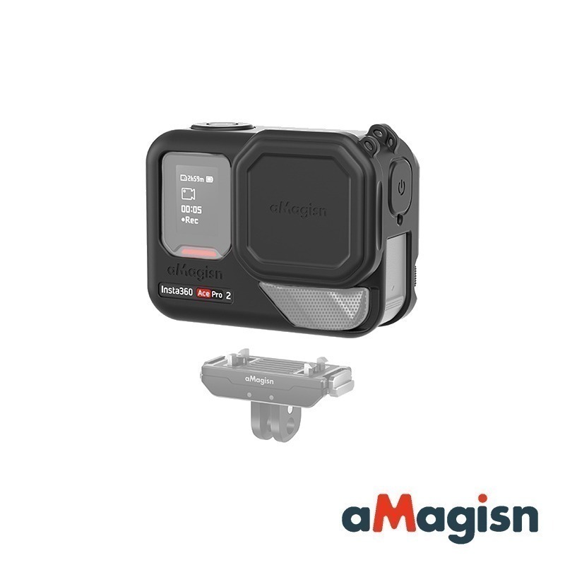 【彈藥庫】aMagisn Insta360 Ace Pro 2 機身矽膠套-黑 #AC24-A-細節圖10