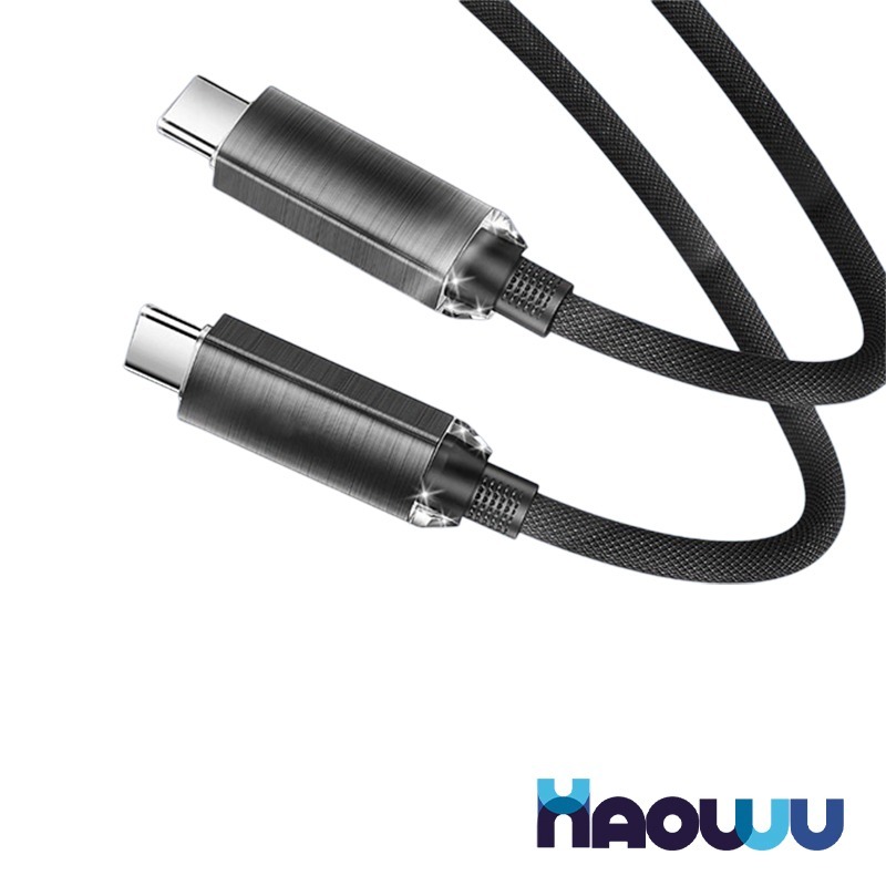 【彈藥庫】HAOWU USB C TO C 240W 光速晶鑽超快充線(1M/2M) #TC-H02 #TC-H03-細節圖6