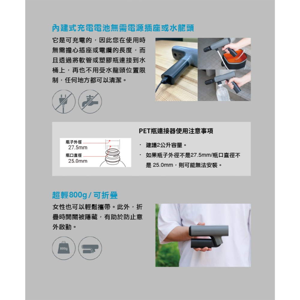 【彈藥庫】SPICERR 攜帶式高壓清洗機-黑 #SH-SWU-1-細節圖7