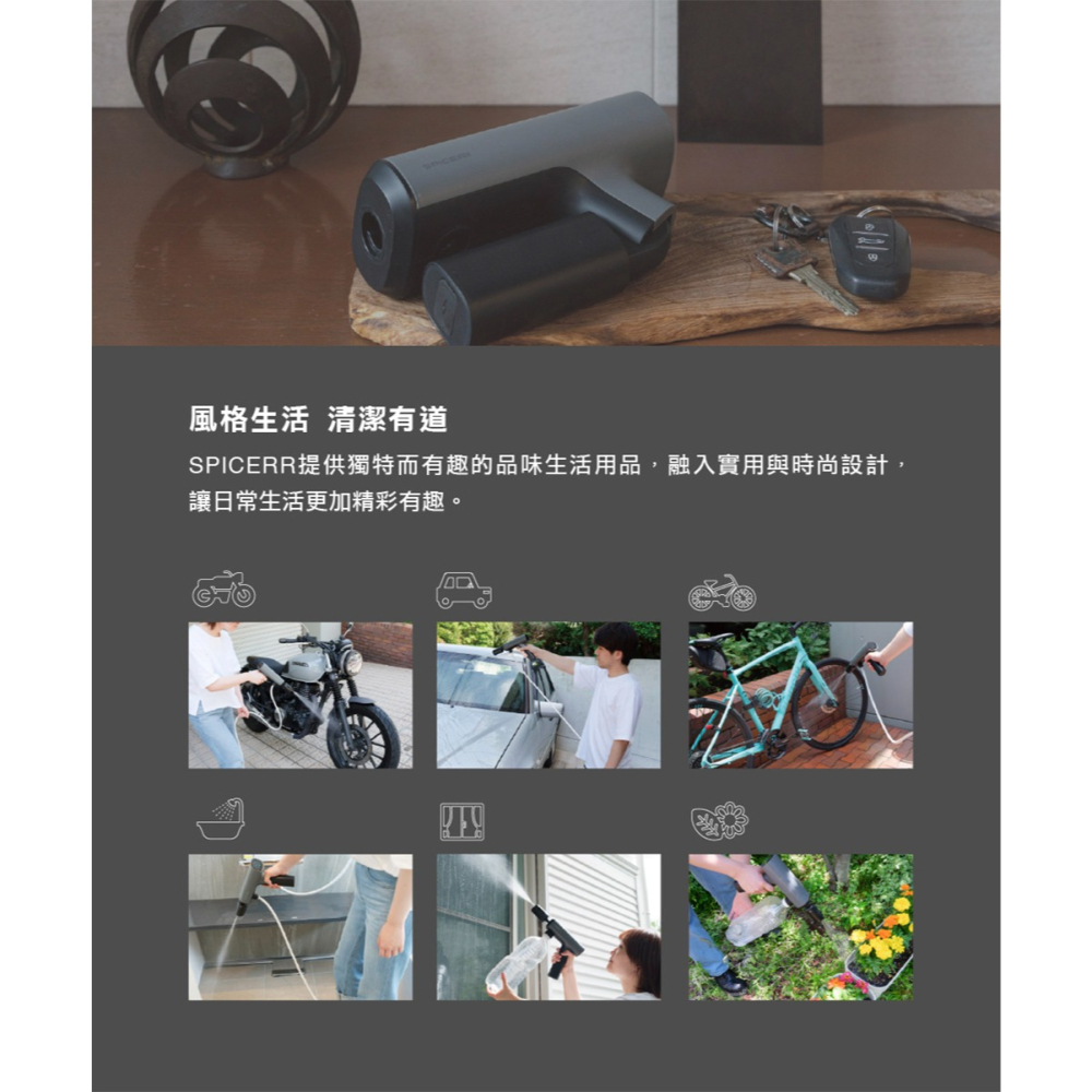 【彈藥庫】SPICERR 攜帶式高壓清洗機-黑 #SH-SWU-1-細節圖9