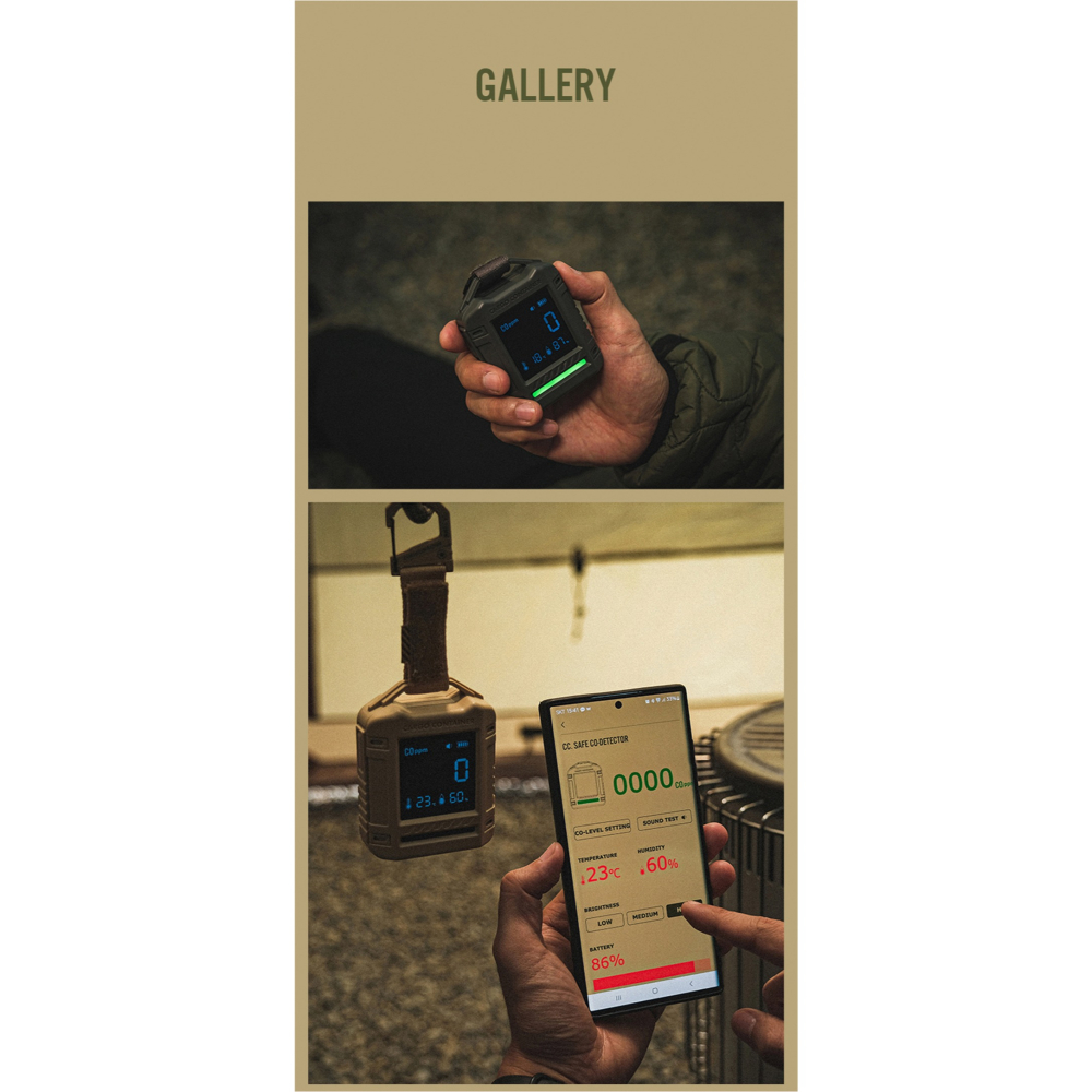 【彈藥庫】CARGO 一氧化碳溫溼度偵測器(黑/沙/綠/灰) #CRM-SAFE-細節圖2