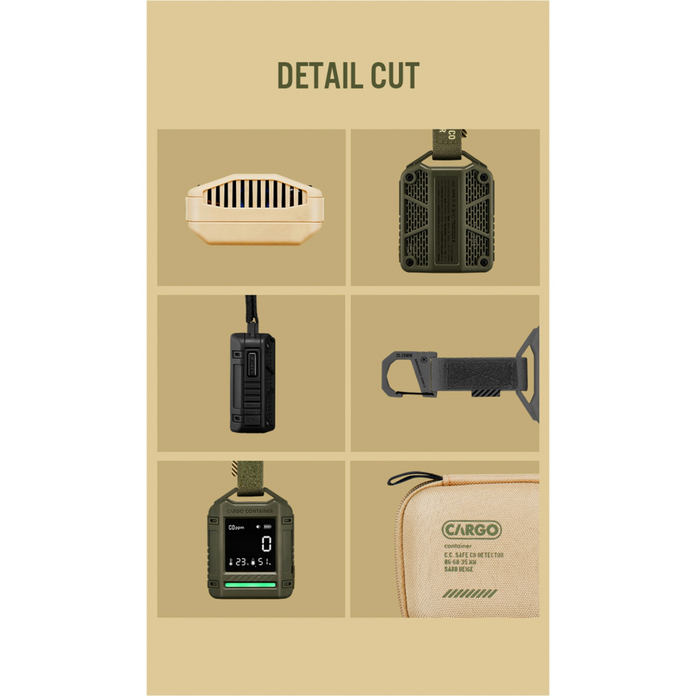 【彈藥庫】CARGO 一氧化碳溫溼度偵測器(黑/沙/綠/灰) #CRM-SAFE-細節圖9