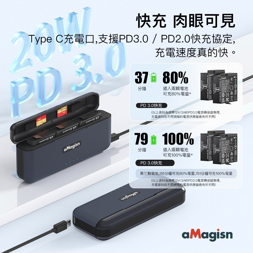 【彈藥庫】aMagisn Insta360 Ace Pro 2 快充充電盒 #AC23-細節圖8
