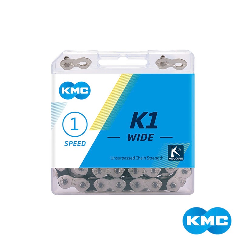 【彈藥庫】KMC K1 WIDE 鏈條 單速 112目 1/2*1/8-銀 #1716A-19K1 WIDE-NPNP-細節圖4