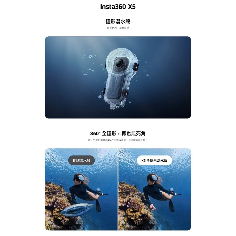 【彈藥庫】Insta360 X5 全隱形潛水殼 #CINSBAHJ-細節圖2
