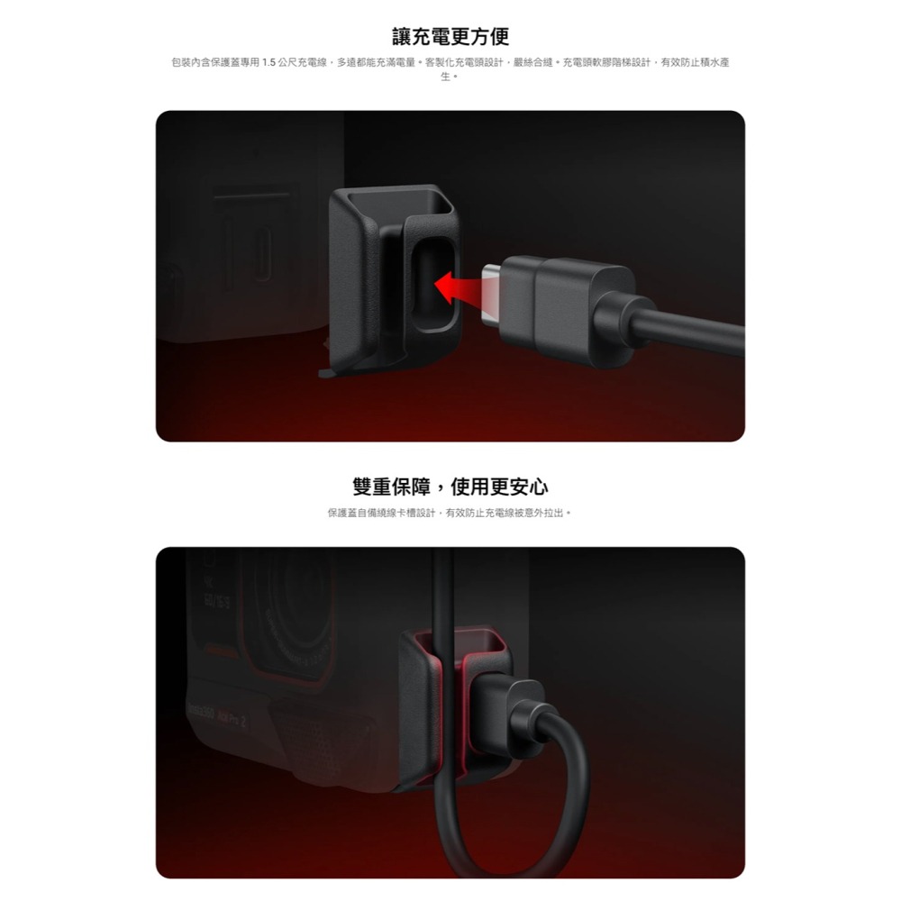 【彈藥庫】Insta360 Ace Pro 2/Ace Pro 全天候USB充電保護蓋 #CINSABGS/T-細節圖3