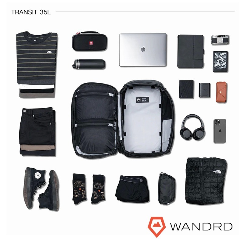 【彈藥庫】WANDRD TRANSIT 旅行背包(35L/45L)(黑/綠)(單背包/內膽套裝) #TR-細節圖9