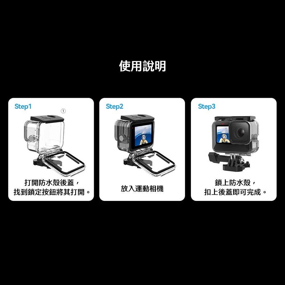 【彈藥庫】TELESIN GoPro HERO 13/12/11/10/9 45米防水殼 #GP-WTP-901-細節圖6