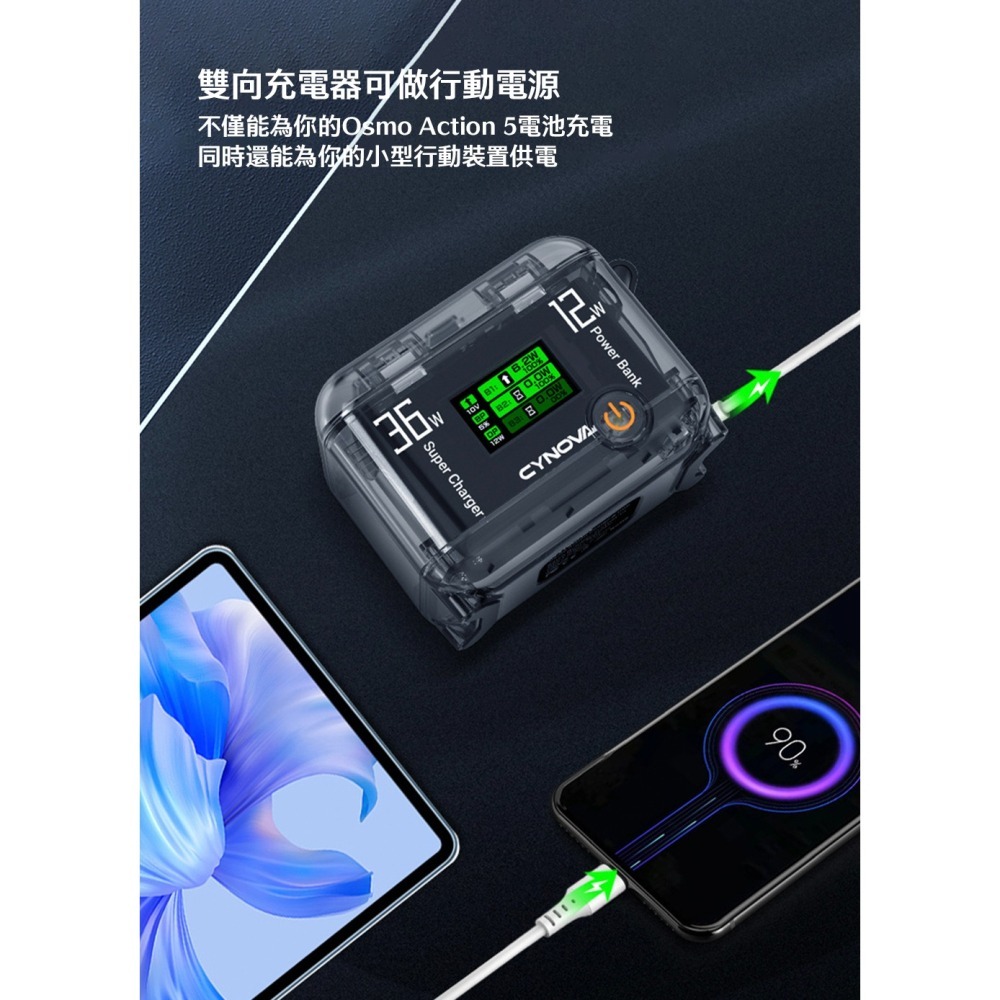 【彈藥庫】CYNOVA DJI OSMO 360/ACTION 5 PRO/4/3 充電管家 #C-CHOA-V1-細節圖7