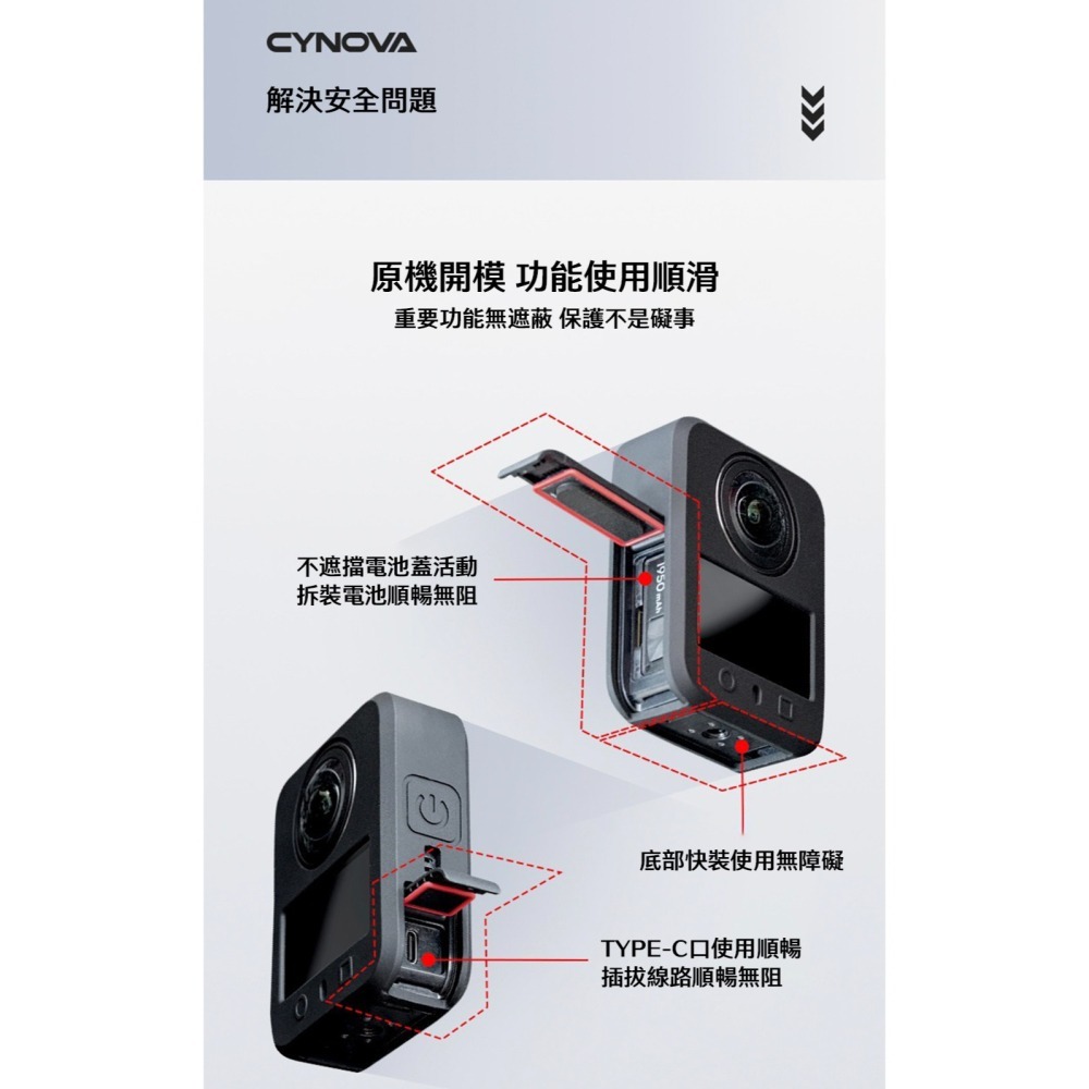 【彈藥庫】CYNOVA DJI OSMO 360 機身矽膠保護套-黑 #C-PO-SSC-075-細節圖4