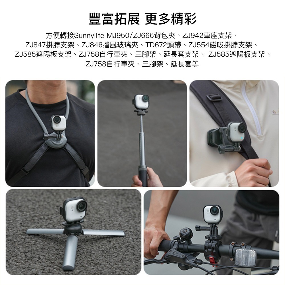 【彈藥庫】Sunnylife Insta360 GO Ultra 可折疊橫豎拍邊框 #GU-BK047-D-細節圖7