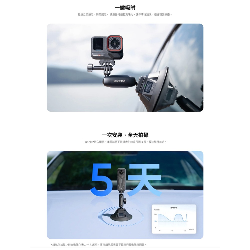 【彈藥庫】Insta360 電動吸盤支架-細節圖7
