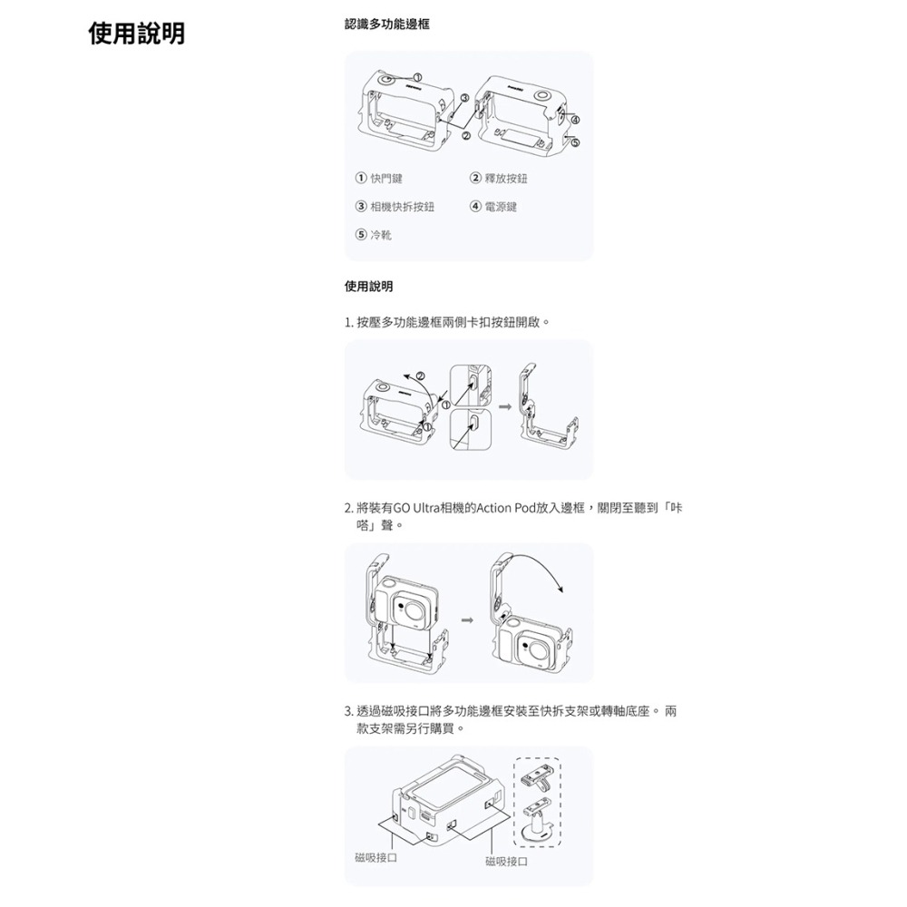 【彈藥庫】Insta360 GO Ultra 多功能拓展框 #CINSBBEU-細節圖4