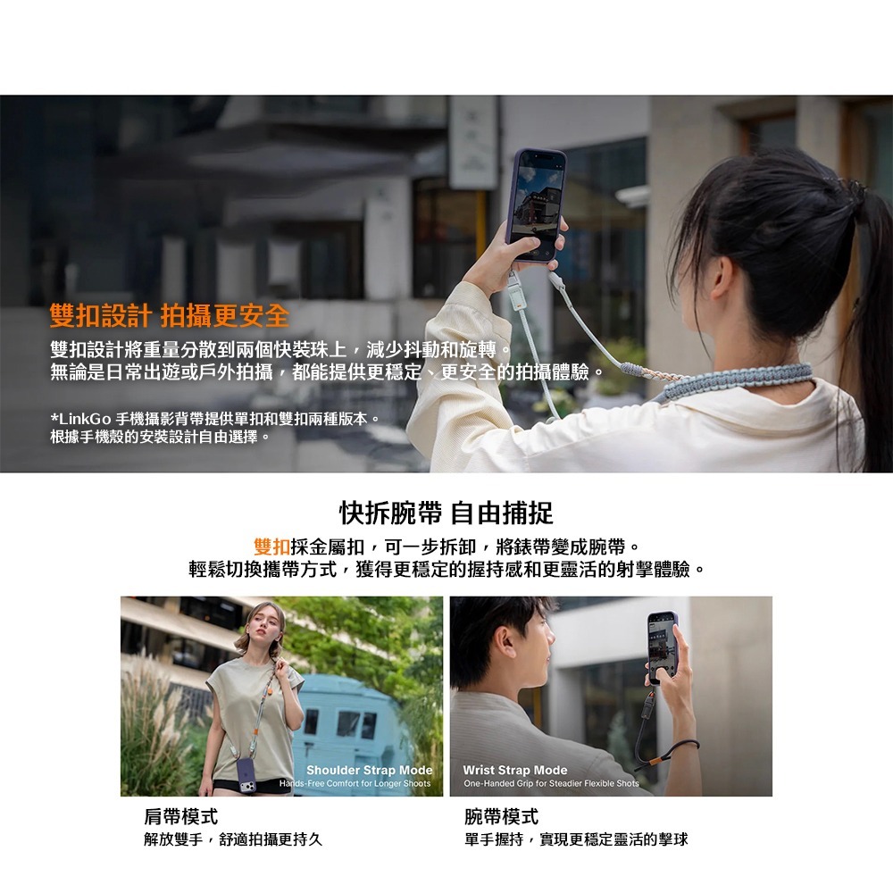 【彈藥庫】PGYTECH LinkGo手機攝影背帶-編繩-單扣(星焰黑/海沫藍/薄荷綠/極光紫)-細節圖8