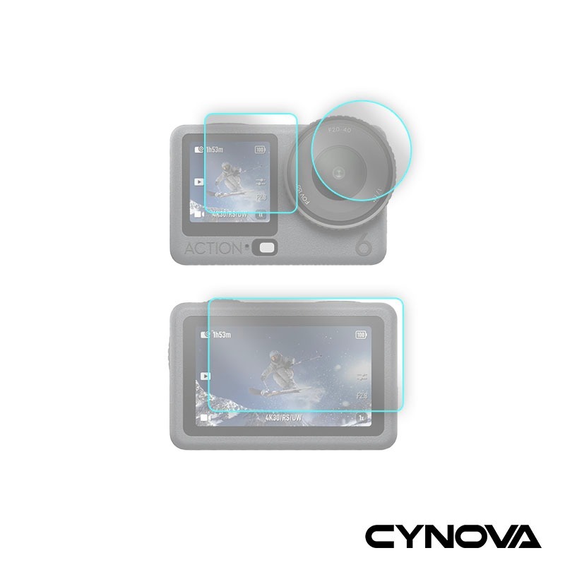 【彈藥庫】CYNOVA DJI OSMO ACTION 6 鏡頭螢幕鋼化保護貼-1入 #OA6-GHM-CY-細節圖2