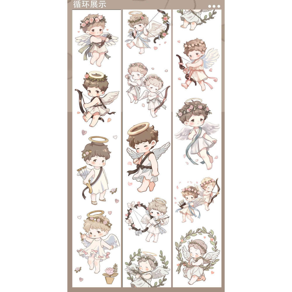 **七日閑**文創膠帶販售 分裝整捲-愛神丘比-細節圖2