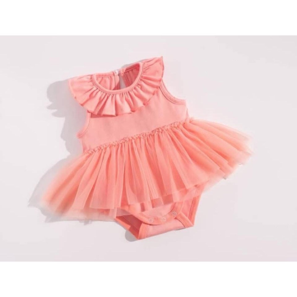 橘粉小花澎澎包屁裙