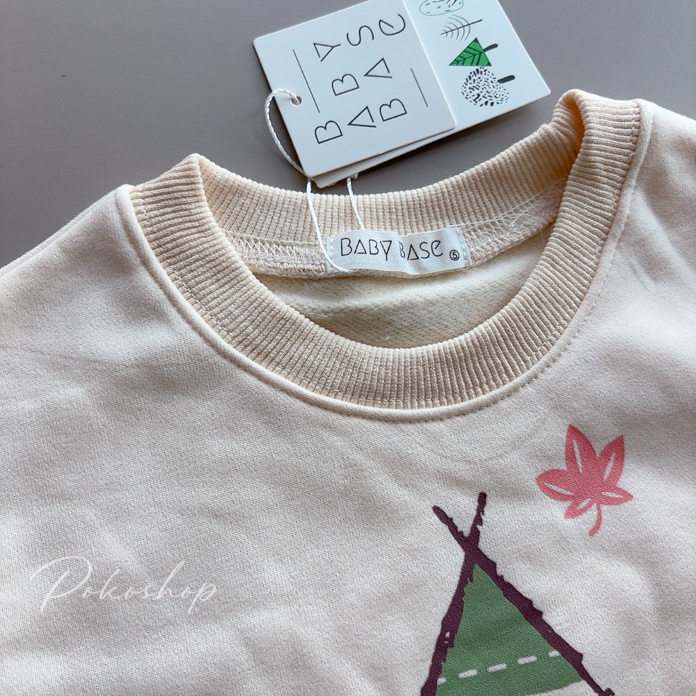 ᴘᴏᴋᴏꜱʜᴏᴘ ⚘ 現貨速發 ▸秋日帳篷小旅人大學Tee 韓系上衣 保暖 露營-細節圖3