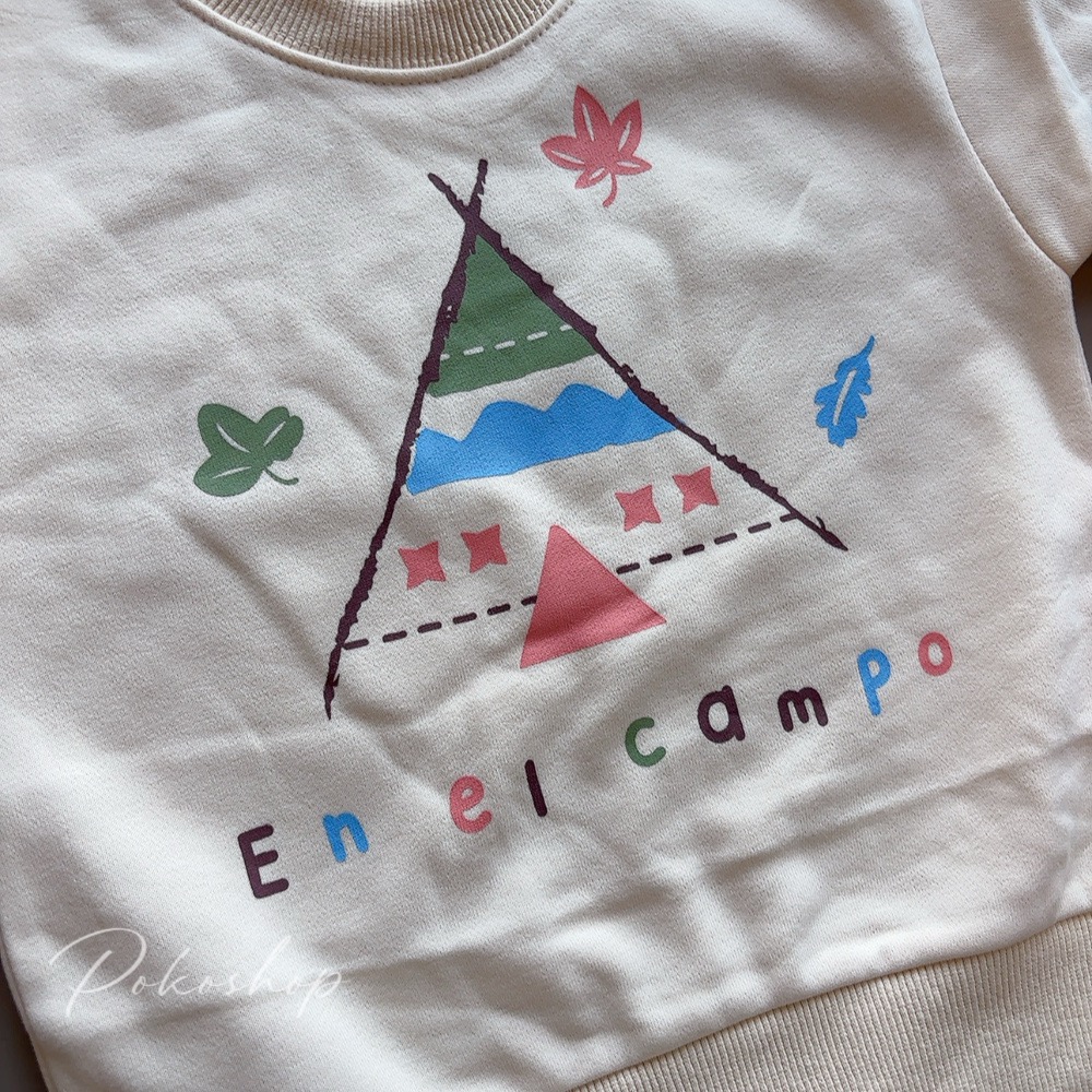 ᴘᴏᴋᴏꜱʜᴏᴘ ⚘ 現貨速發 ▸秋日帳篷小旅人大學Tee 韓系上衣 保暖 露營-細節圖6