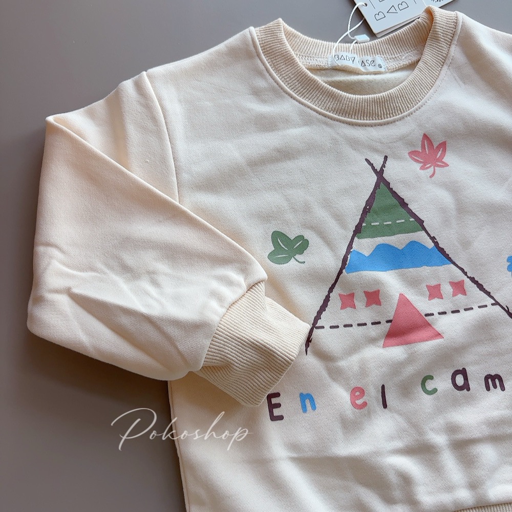 ᴘᴏᴋᴏꜱʜᴏᴘ ⚘ 現貨速發 ▸秋日帳篷小旅人大學Tee 韓系上衣 保暖 露營-細節圖7