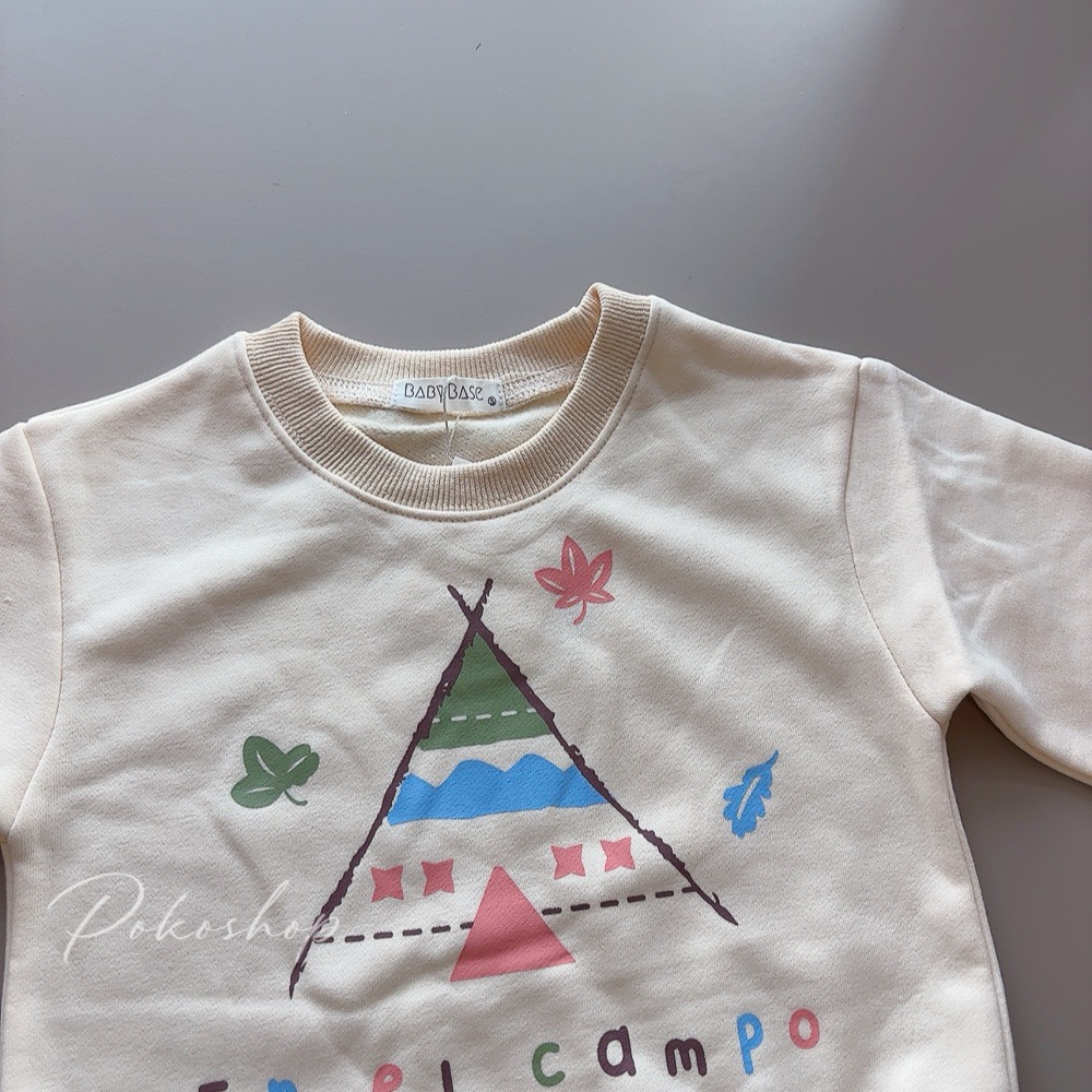 ᴘᴏᴋᴏꜱʜᴏᴘ ⚘ 現貨速發 ▸秋日帳篷小旅人大學Tee 韓系上衣 保暖 露營-細節圖8