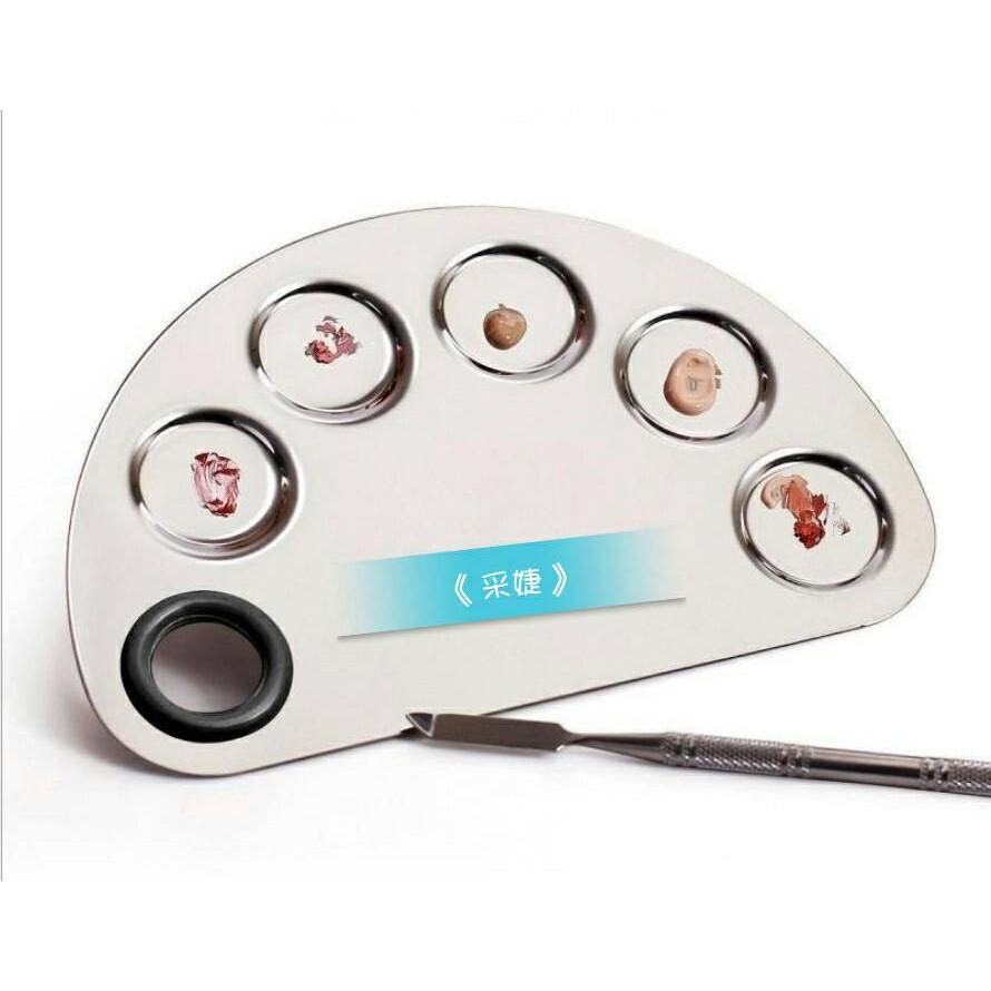 【采婕美學】不銹鋼調色盤 攪拌棒 粉底 調色板 彩妝調色盤 壓花棒 調色棒 攪拌棒 水晶甲雕花 粉雕壓花棒-細節圖3