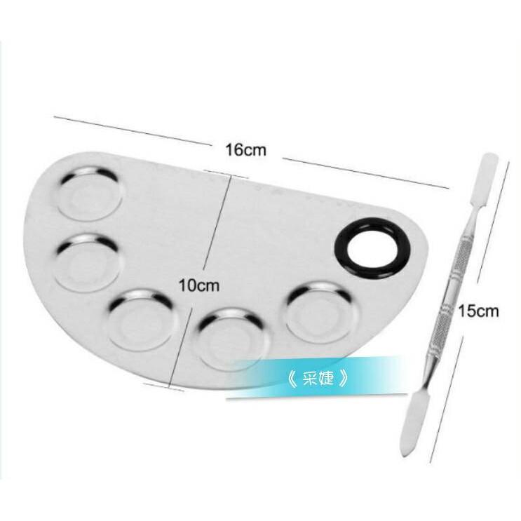 【采婕美學】不銹鋼調色盤 攪拌棒 粉底 調色板 彩妝調色盤 壓花棒 調色棒 攪拌棒 水晶甲雕花 粉雕壓花棒-細節圖4