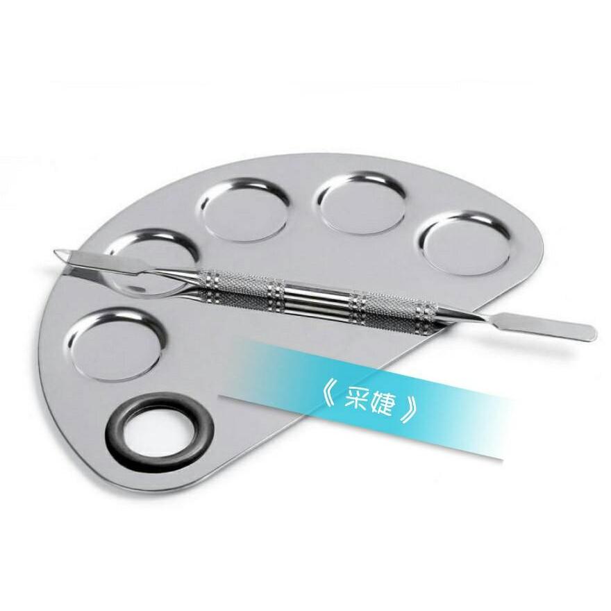 【采婕美學】不銹鋼調色盤 攪拌棒 粉底 調色板 彩妝調色盤 壓花棒 調色棒 攪拌棒 水晶甲雕花 粉雕壓花棒-細節圖5