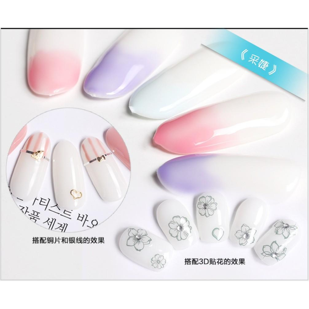 【采婕美學】光療膠 甲油 蛋白色/絲襪黑 環保無毒 LED UV 可卸式凝膠 甲油 彩繪膠 美甲 光療膠 指甲油 果凍膠-細節圖8