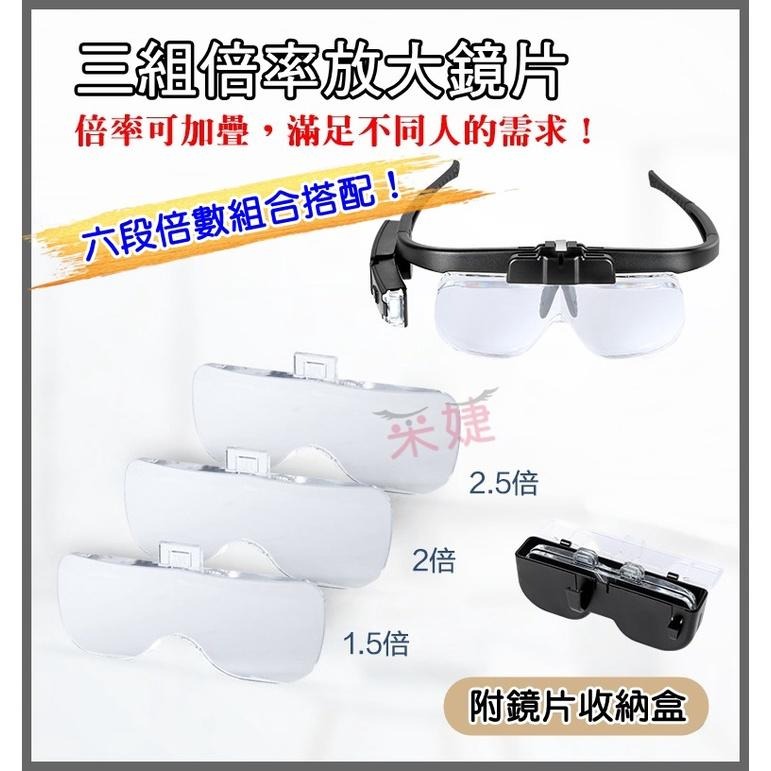 【采婕美學】雙鏡片放大鏡 眼鏡式放大鏡(USB充電/專業型)放大鏡 可替換鏡片 珠寶鑑定 清粉刺 接睫毛專用-細節圖3