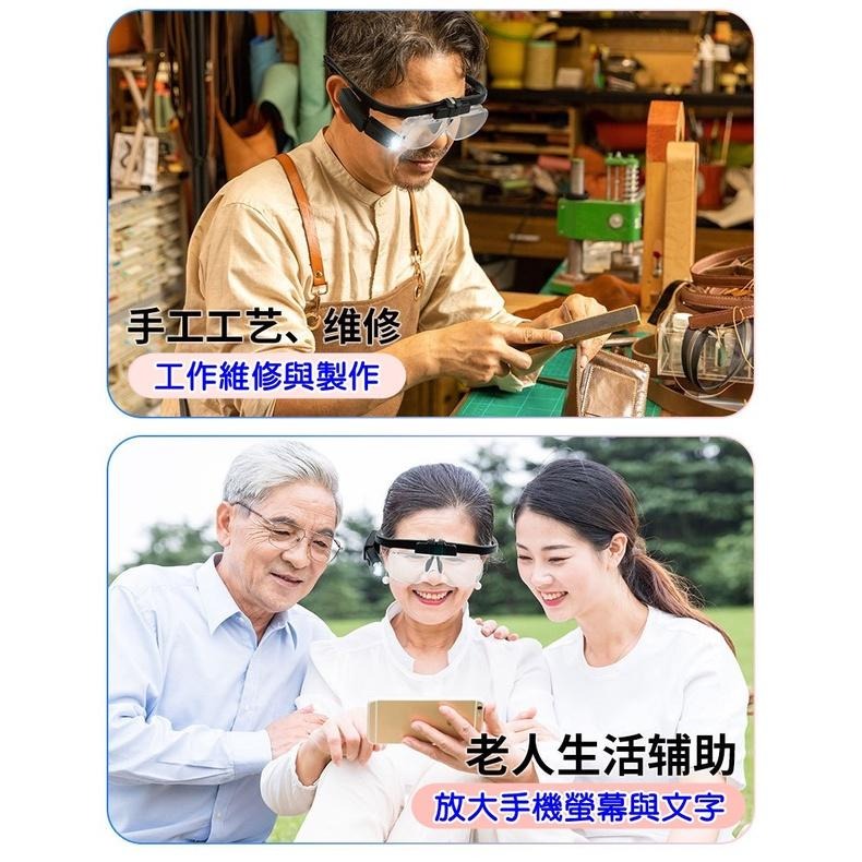 【采婕美學】雙鏡片放大鏡 眼鏡式放大鏡(USB充電/專業型)放大鏡 可替換鏡片 珠寶鑑定 清粉刺 接睫毛專用-細節圖7