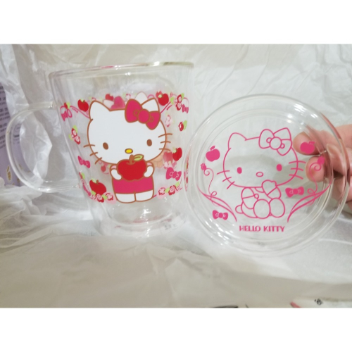 香港7-11 限量版 三麗鷗 Hello kitty 玻璃杯連杯蓋
