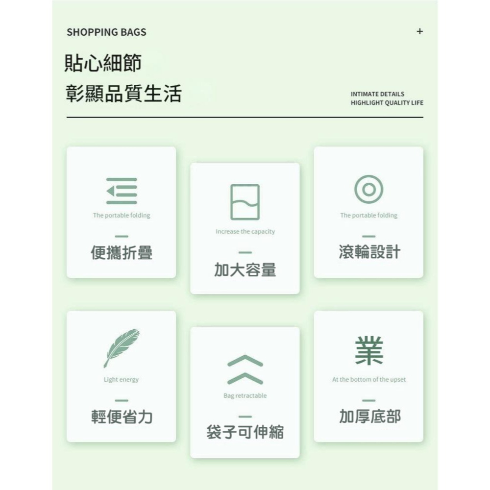 🛒【多功能購物袋推車】可摺疊手提購物車袋｜環保耐重買菜袋｜雙用手提+拉輪設計｜菜籃車 買菜車 購物車｜折疊便攜小拉車-細節圖10