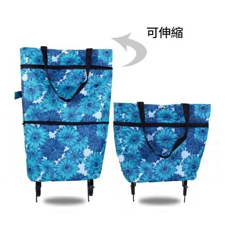 🛒【多功能購物袋推車】可摺疊手提購物車袋｜環保耐重買菜袋｜雙用手提+拉輪設計｜菜籃車 買菜車 購物車｜折疊便攜小拉車-規格圖11