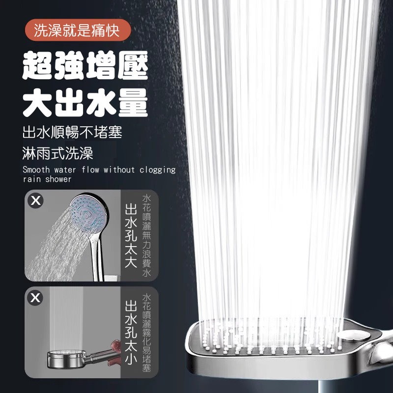 🔥【🚿增壓大水量】四檔蓮蓬頭｜SPA按摩淋浴🌊不傷膚 大出水 增壓蓮蓬頭 浴室改造 蓮蓬頭 花灑🚿-細節圖8
