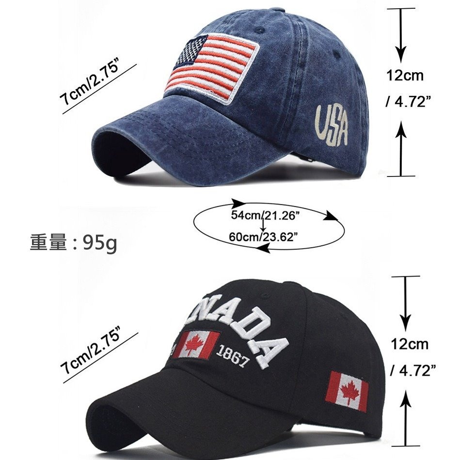 🧢【潮流百搭】經典貼布刷舊純棉遮陽帽 國旗貼布帽 棒球帽 美式休閒 水洗棉質仿舊棒球帽 復古帽子 情侶帽 遮陽帽-細節圖4