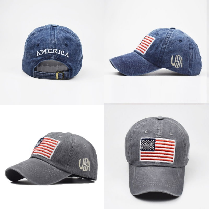 🧢【潮流百搭】經典貼布刷舊純棉遮陽帽 國旗貼布帽 棒球帽 美式休閒 水洗棉質仿舊棒球帽 復古帽子 情侶帽 遮陽帽-細節圖5