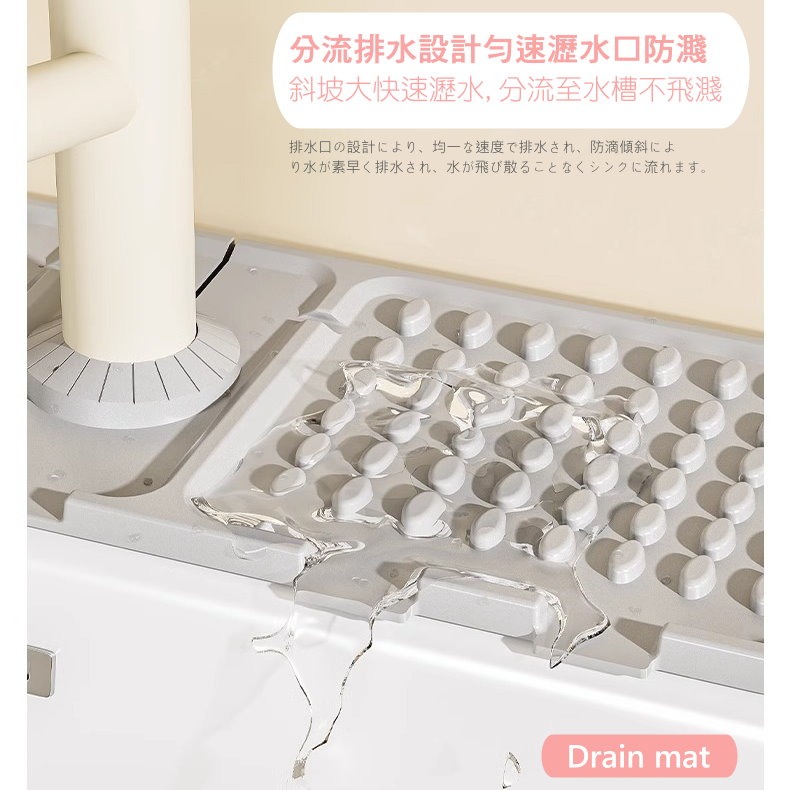 【🚿新品】水龍頭瀝水墊 💧 廚房浴室防水防霉墊 🏠 矽膠折疊收納 矽膠瀝水墊 廚房瀝水 檯面瀝水墊【現貨速發】-細節圖8