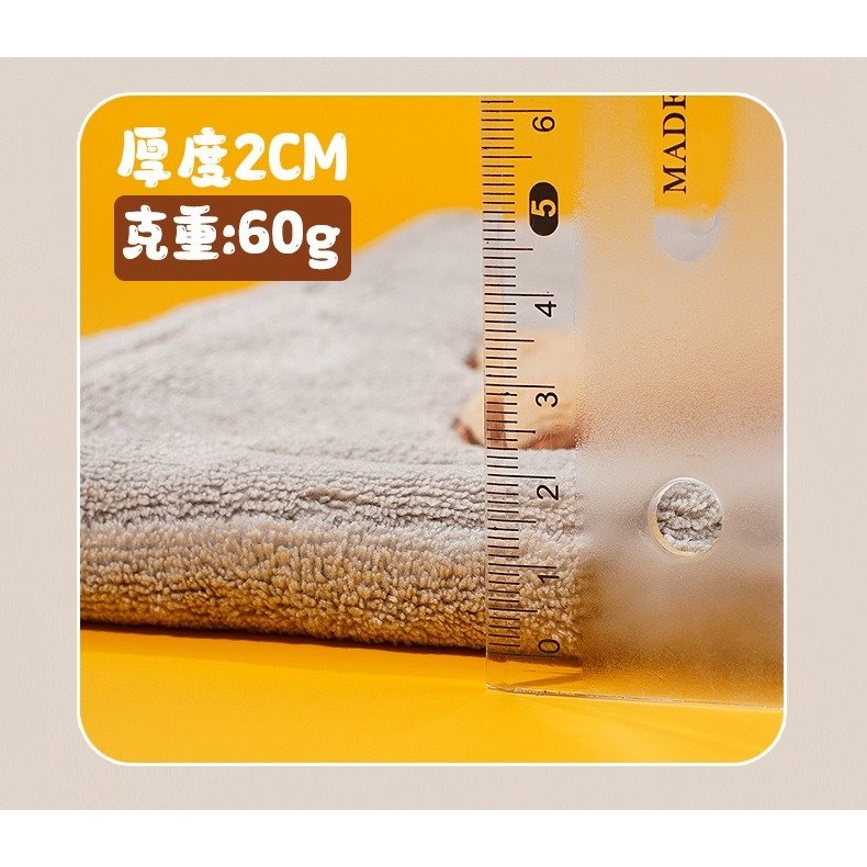 【台灣現貨】可愛動物造型擦手巾｜吸水快乾｜廚房浴室掛式毛巾｜居家可愛毛巾超萌貓咪/卡皮巴拉擦手巾｜可掛設計｜珊瑚絨不掉毛-細節圖5