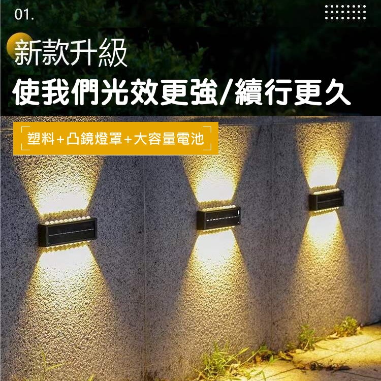 🌞【太陽能感應壁燈】上下照LED戶外防水燈💡免佈線庭院照明🌙戶外防水感應燈☀️0電費陽台庭院牆燈🌿免插電節能環保-細節圖2