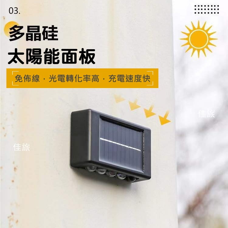 🌞【太陽能感應壁燈】上下照LED戶外防水燈💡免佈線庭院照明🌙戶外防水感應燈☀️0電費陽台庭院牆燈🌿免插電節能環保-細節圖4